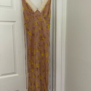 Astr Pink Maxi Dress with Peter Pan Collar